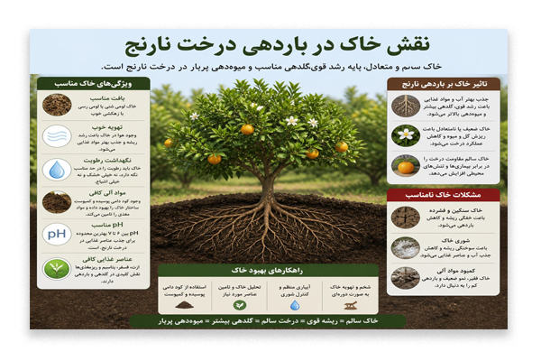 نقش خاک در  باردهی درخت نارنج
