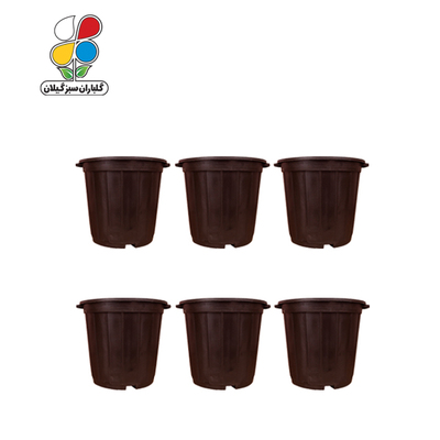 سطل کشاورزی ظرفیت 7 لیتری قهوه ای بسته 6 عددی مدل GPPA12